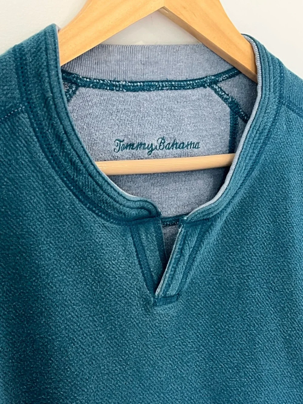 Tommy Bahama Reversible‎ Teal/Gray Crewneck Pullover